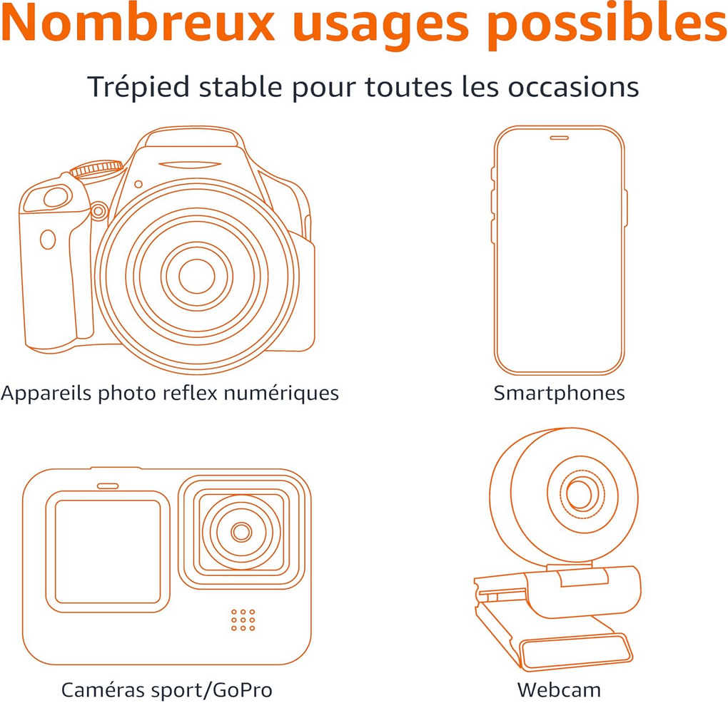 Trípode portátil y flexible con control remoto inalámbrico